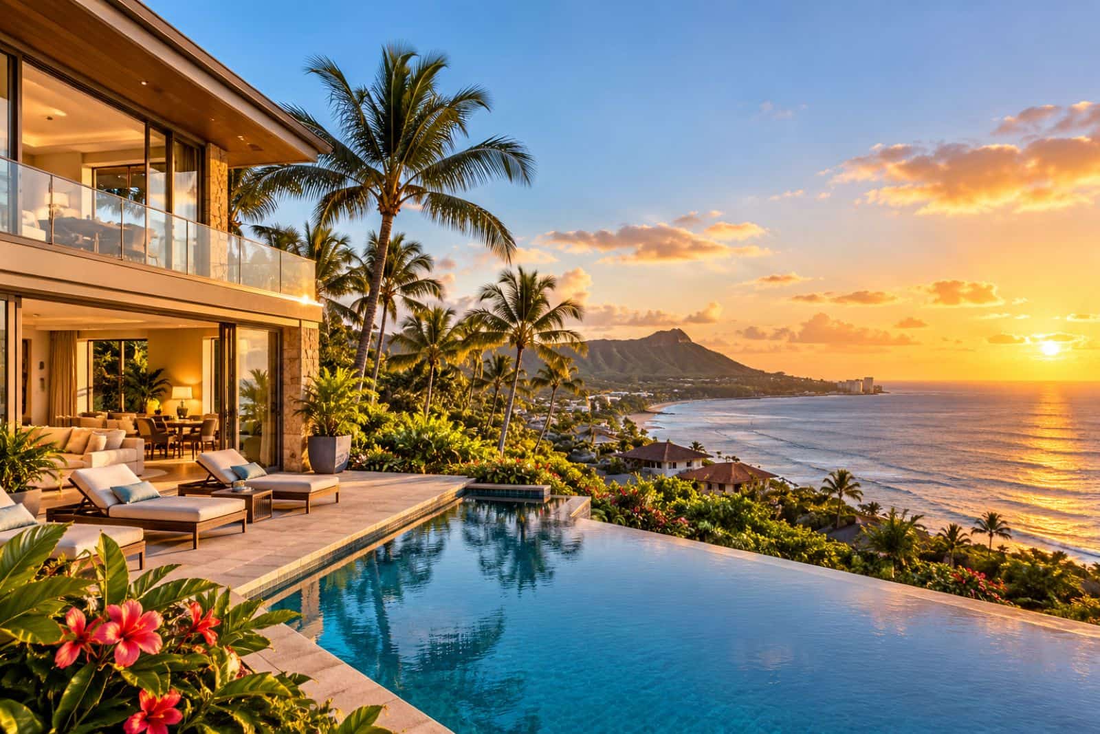 Luxury oceanfront home showcasing the tropical scenery and investment potential of Property in Hawaii.