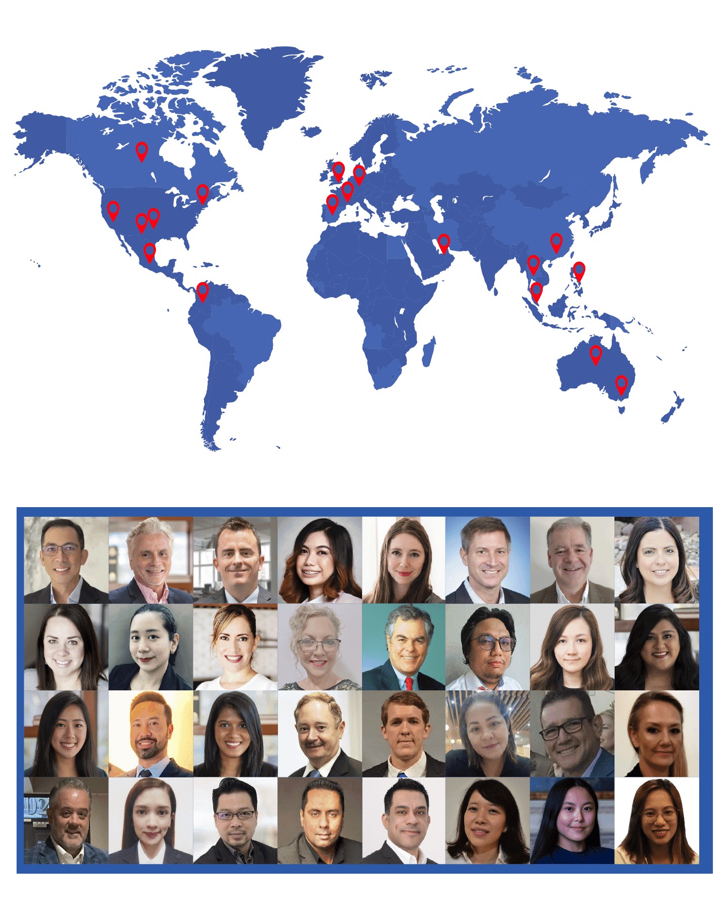 America Mortgages loan officers based in cities around the world
