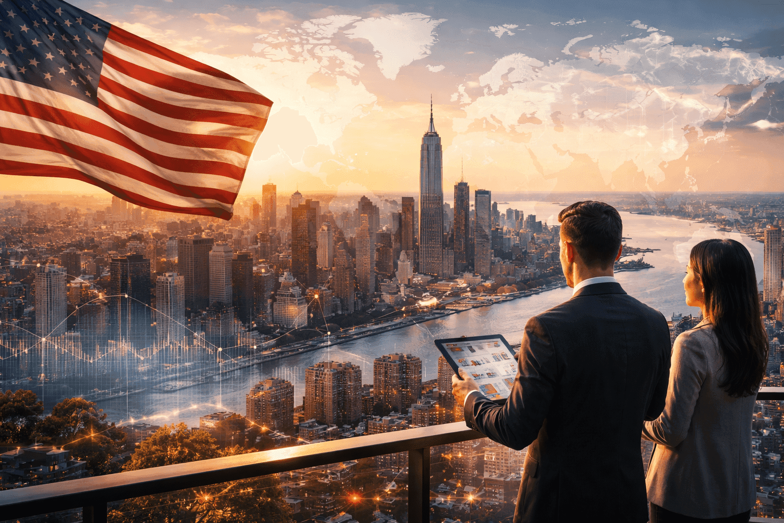 Global investors analyzing U.S. real estate opportunities as geopolitical tensions increase