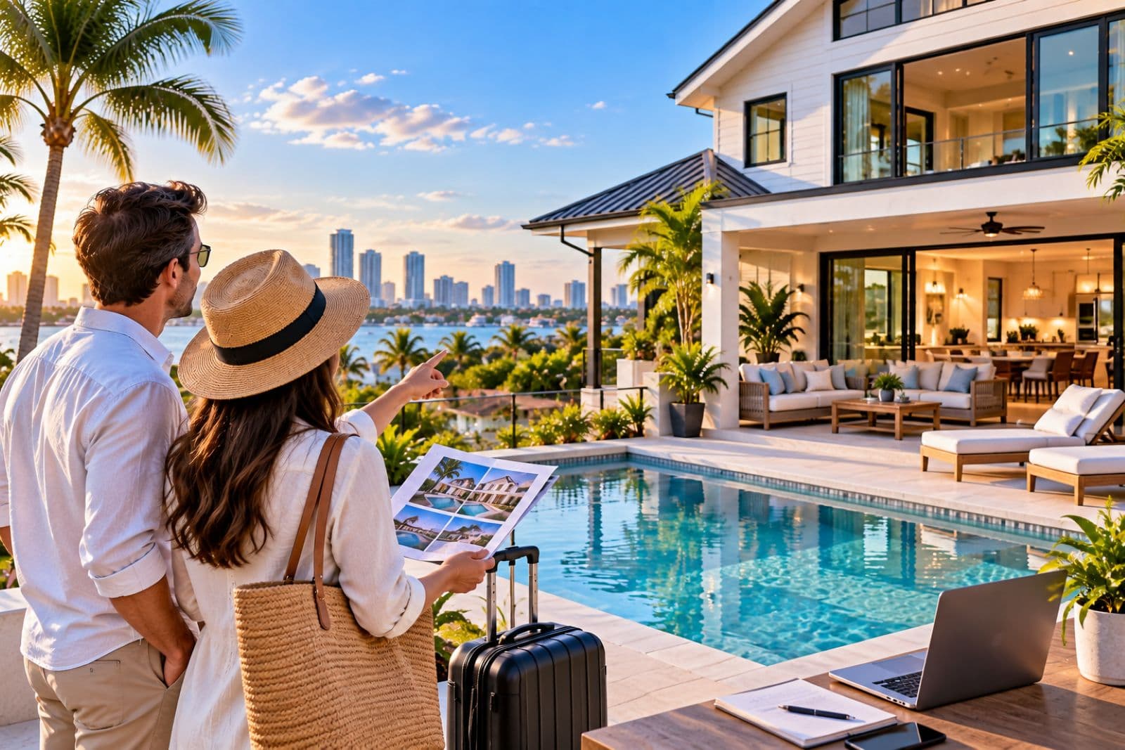 U.S. expats buy an Airbnb property while reviewing a vacation rental home in the U.S.